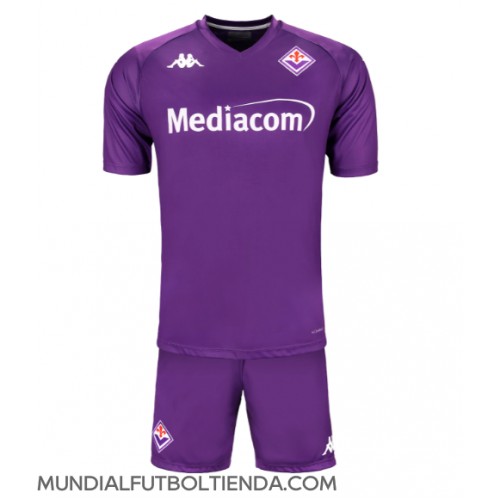 Camiseta Fiorentina Primera Equipación Replica 2024-25 para niños mangas cortas (+ Pantalones cortos)